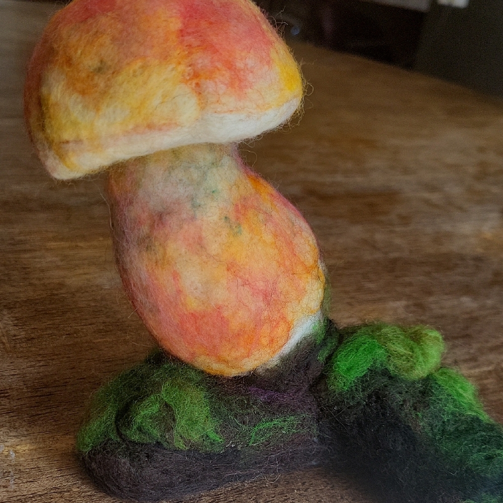 Handcrafted Needle Felted Mushroom Decor